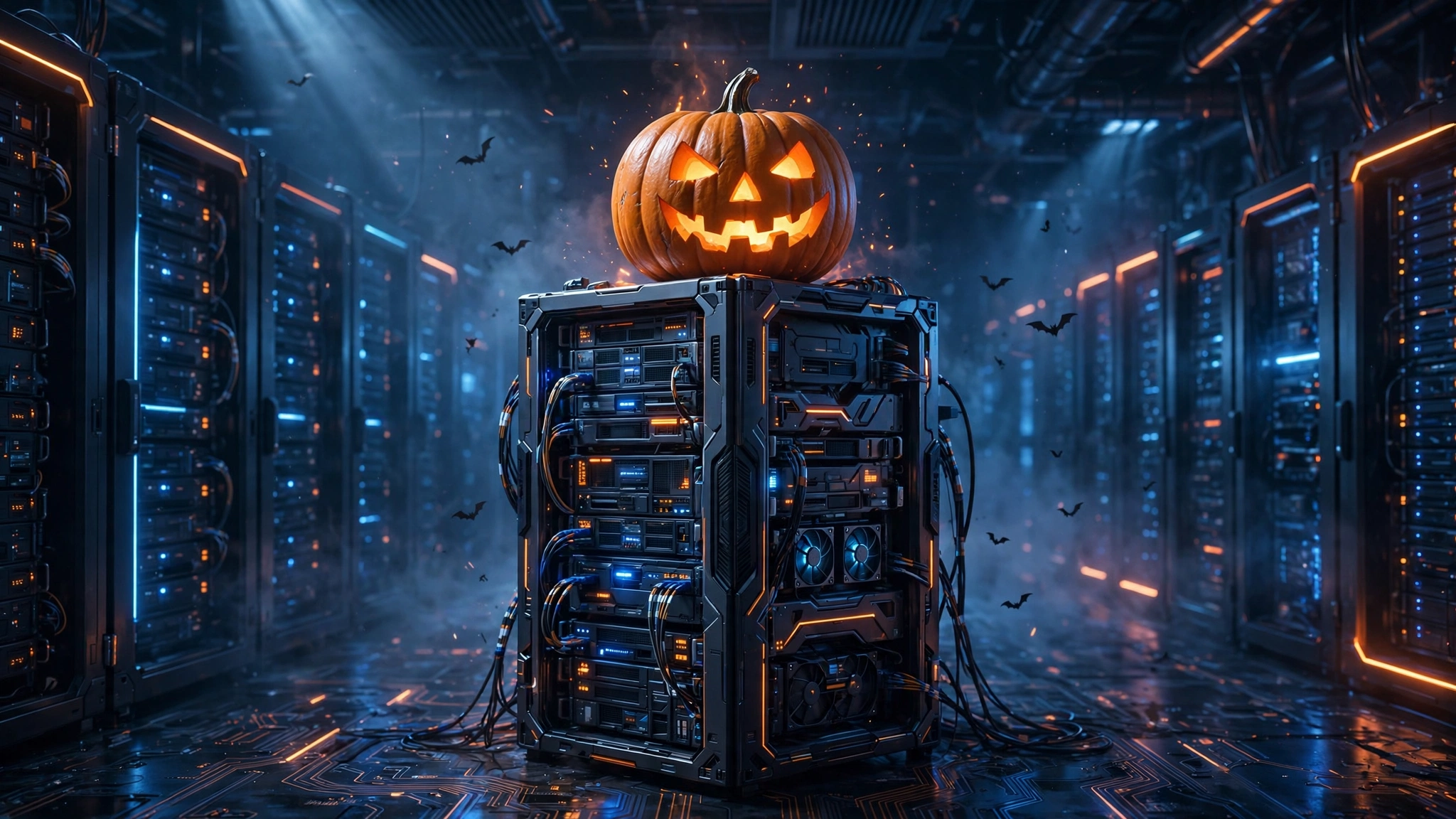 万圣节 VPS 促销最后 17 天:ServerHost $16.99/年 + $500 现金抽奖,附 10 月促销倒计时(AI 概念图)